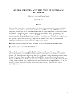 goods, services, and the pace of economic recovery
