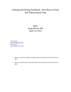 Getting and Giving Feedback: One Way to Close the Achievement Gap