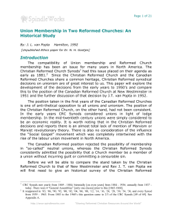 Union Membership in Two Reformed Churches: An Historical Study