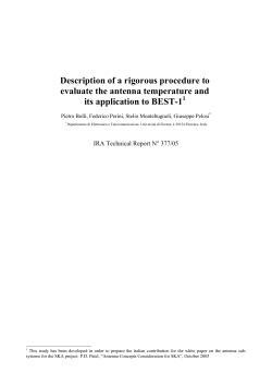 Description of a rigorous procedure to evaluate the antenna