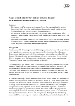 Access to medicines for rare and less common diseases