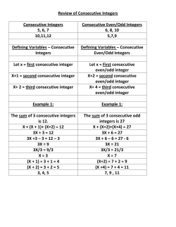 Review of Consecutive Integers