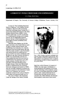 a forgotten woman professor and lymphologist