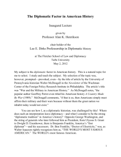The Diplomatic Factor in American History
