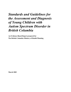 Standards and Guidelines for the Assessment and Diagnosis of
