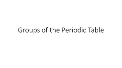 Groups of the Periodic Table