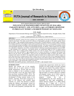 INFLUENCE OF HAEMOGLOBIN GENOTYPE ON