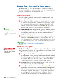 Energy flows through the Sun`s layers.