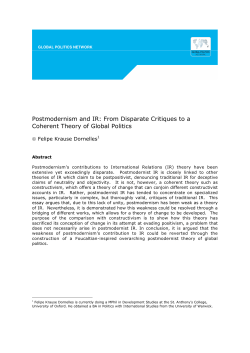 Postmodernism and IR: From Disparate