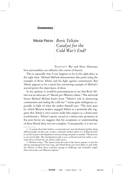 Catalyst for the Cold War`s End?