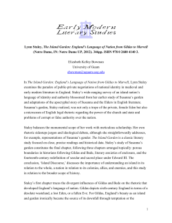 1 Lynn Staley, The Island Garden: England`s Language of Nation