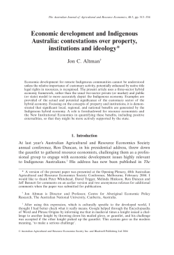 Economic development and Indigenous Australia