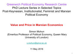 IIPPE Training Workshop in Marxist Political Economy