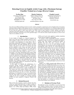 Detecting Errors in English Article Usage with a Maximum Entropy