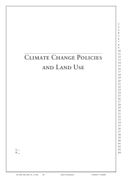CLIMATE CHANGE PoLICIES AND LAND USE