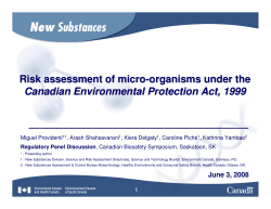 Risk assessment of micro-organisms under the Canadian