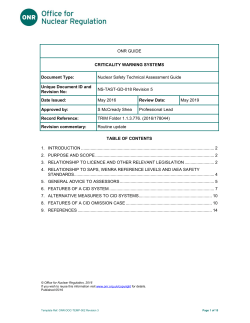 Criticality warning systems - Office for Nuclear Regulation