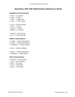 Geometry EOC FSA Mathematics Reference Sheet