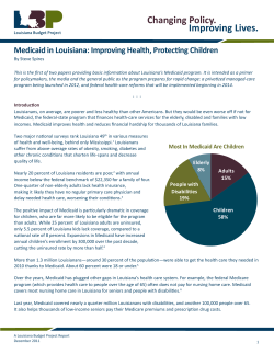 Medicaid in Louisiana: Improving Health