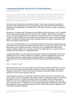 Companioning the Bereaved: An Introduction