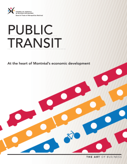 Public transit - Chambre de commerce du Montr&eacute;al m&eacute;tropolitain