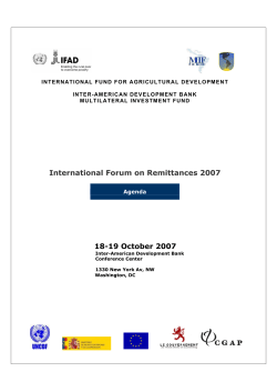 International Forum on Remittances 2007 18-19 October 2007