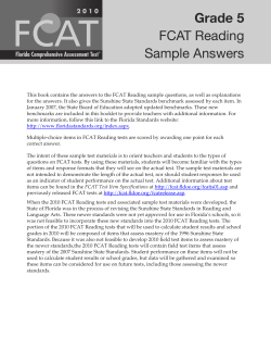 Grade 5 FCAT Reading Sample Answers 2010 - K