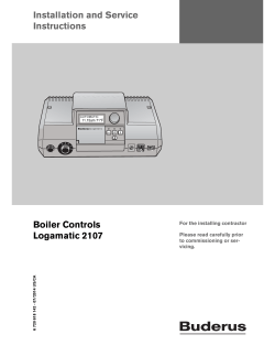 Installation and Service Instructions Boiler Controls Logamatic 2107