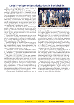 Dodd-Frank prioritises derivatives in bank bail-in