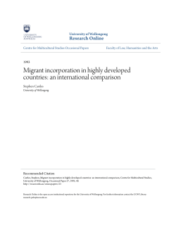 Migrant incorporation in highly developed countries