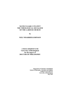 The theological socialism of the Labour church