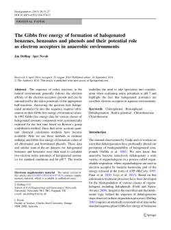 The Gibbs free energy of formation of halogenated benzenes