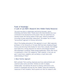 Funds of Knowledge - A Look At Luis Moll`s Research