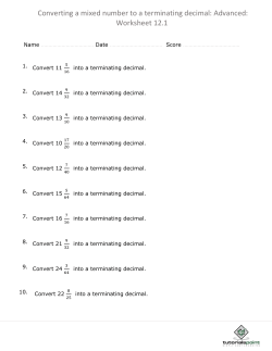 Converting a mixed number to a terminating decimal