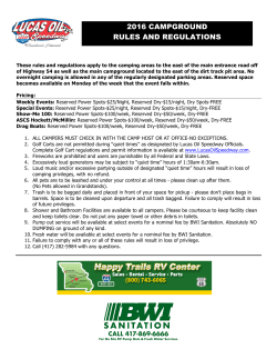 2016 campground rules and regulations