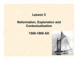 Lesson 5 Reformation, Exploration and Contextualization 1500