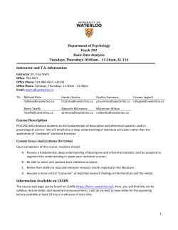 psych 292  - University of Waterloo