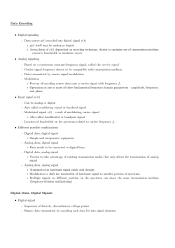 Data Encoding • Digital signaling – Data source g(t) encoded into