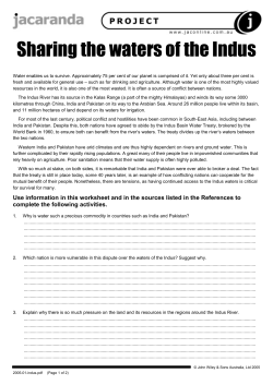 Sharing the waters of the Indus