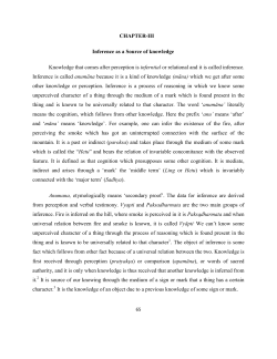 CHAPTER-III Inference as a Source of knowledge Knowledge that