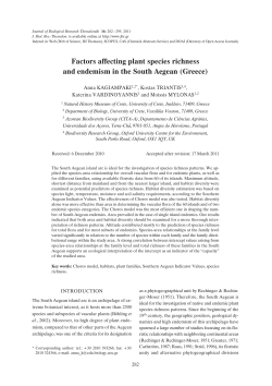 Factors affecting plant species richness and endemism in - CITA-A