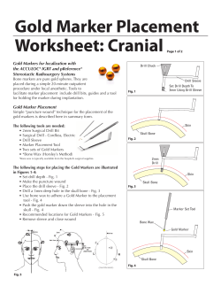 Gold Marker Placement Worksheet: Cranial