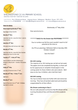 Wednesday 11 May 2016 Dear parents/carers, ********DISCO For