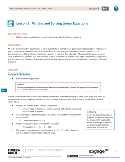 Lesson 5: Writing and Solving Linear Equations