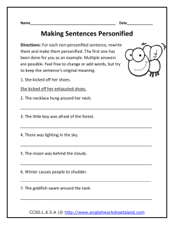 Making Sentences Personified