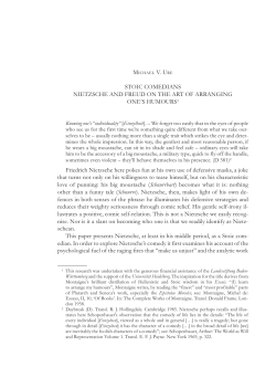 STOIC COMEDIANS NIETZSCHE AND FREUD ON