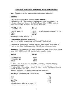 Immunofluorescence method by using formaldehyde