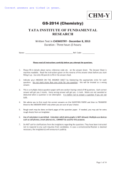 Chemistry-Y - TIFR GS Admissions