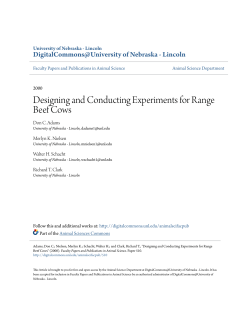 Designing and Conducting Experiments for Range Beef Cows