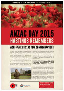 ANZAC DAY 2015 - Hastings District Council